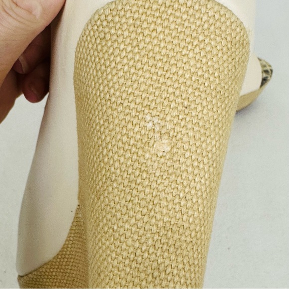 SAM EDELMAN Kylie Cream Leather Platform Espadrille style wedge heels, Size 7 - Picture 12 of 16